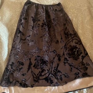 Purple Floral Burnout A-Line Skirt